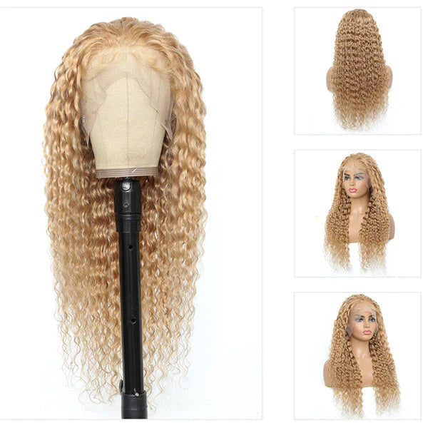 #27 Color Curly 13X4 Transparent Lace Front Wig