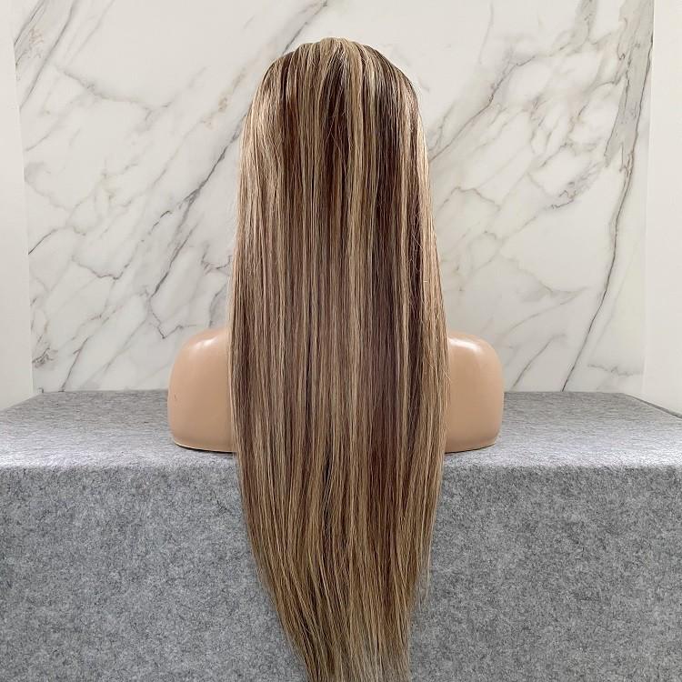 Light Highlighted Straight 13X4 Transparent Lace Front Wig