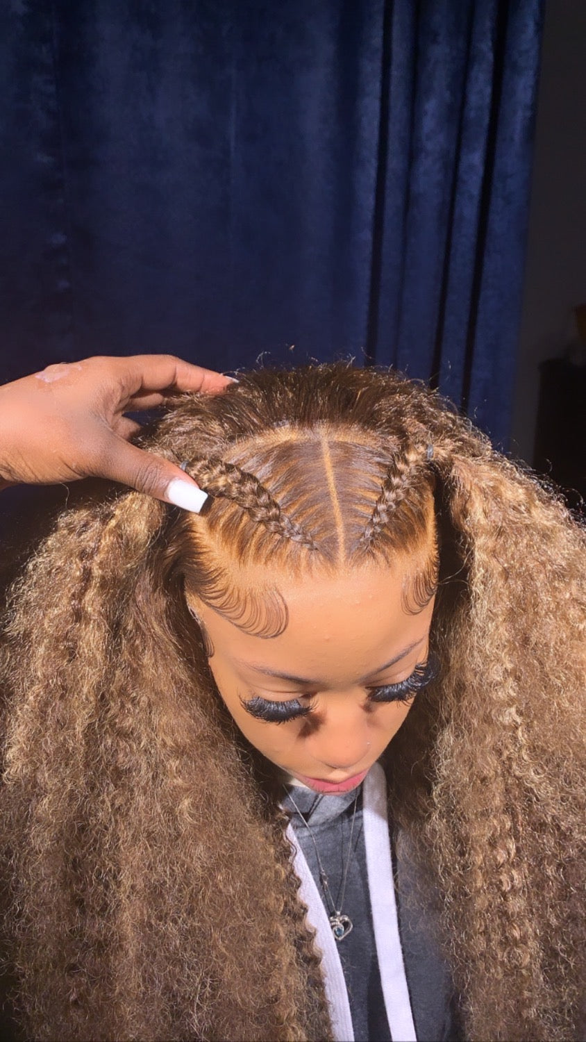 Highlighted Curly 13X4 Transparent Lace Front Wig