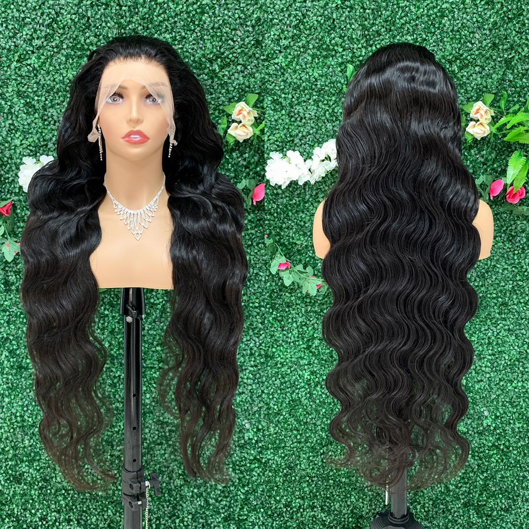 Natural Color Bodywave 13x4 Transparent Lace Front Wig