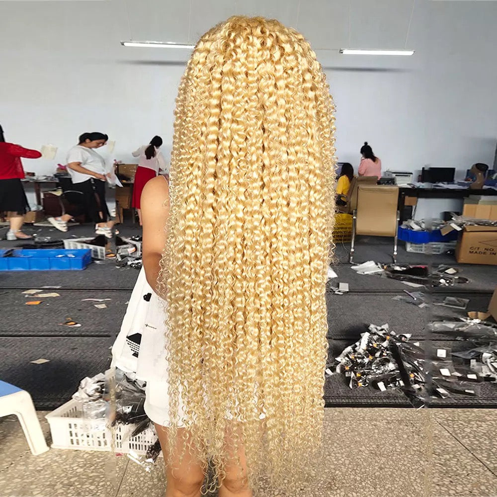 613 Curly 13X4 Transparent Lace Front Wig