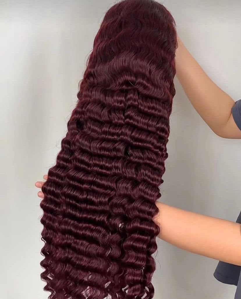 99J Color Deepwave 13X4 Transparent Lace Front Wig