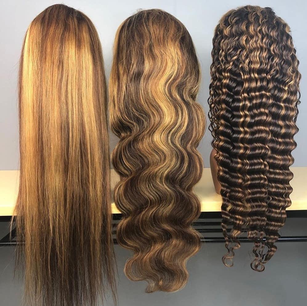 Highlighted Deepwave 13X4 Transparent Lace Front Wig
