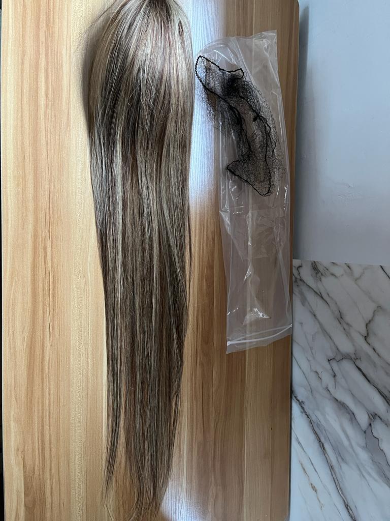 Light Highlighted Straight 13X4 Transparent Lace Front Wig