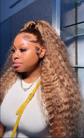 Light Highlighted Deepwave 13X4 Transparent Lace Front Wig