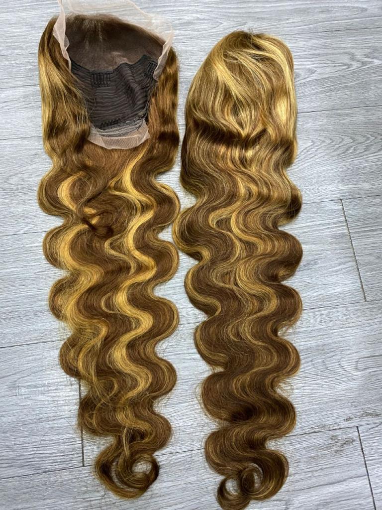 Highlighted Bodywave 13X4 Transparent Lace Front Wig