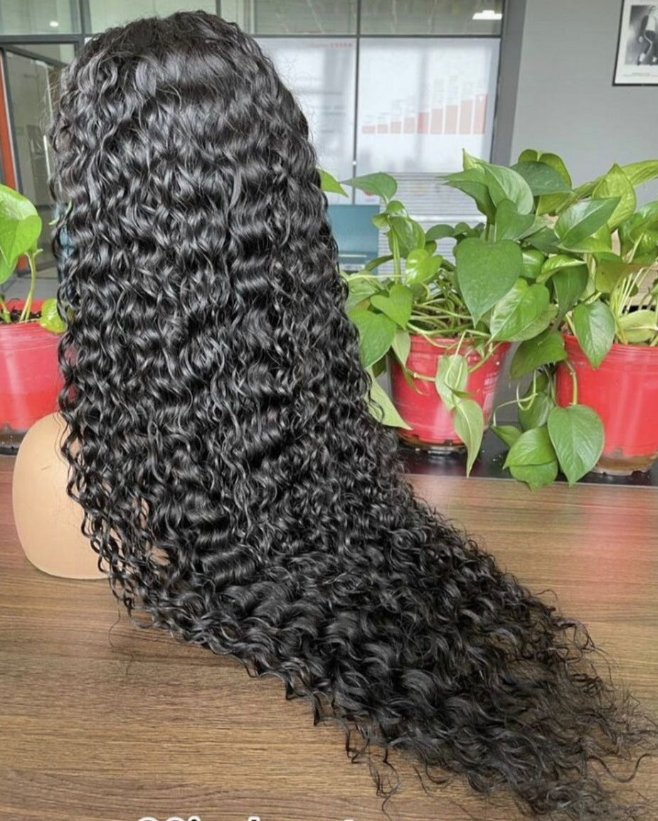 Natural Color Waterwave 13x4 Transparent Lace Front Wig