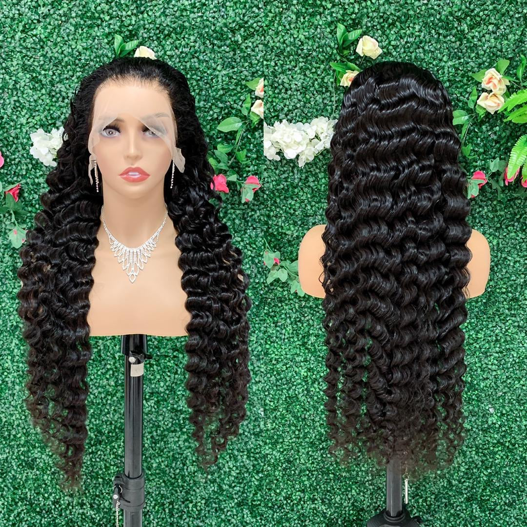 Natural Color Deepwave 13x4 Transparent Lace Front Wig
